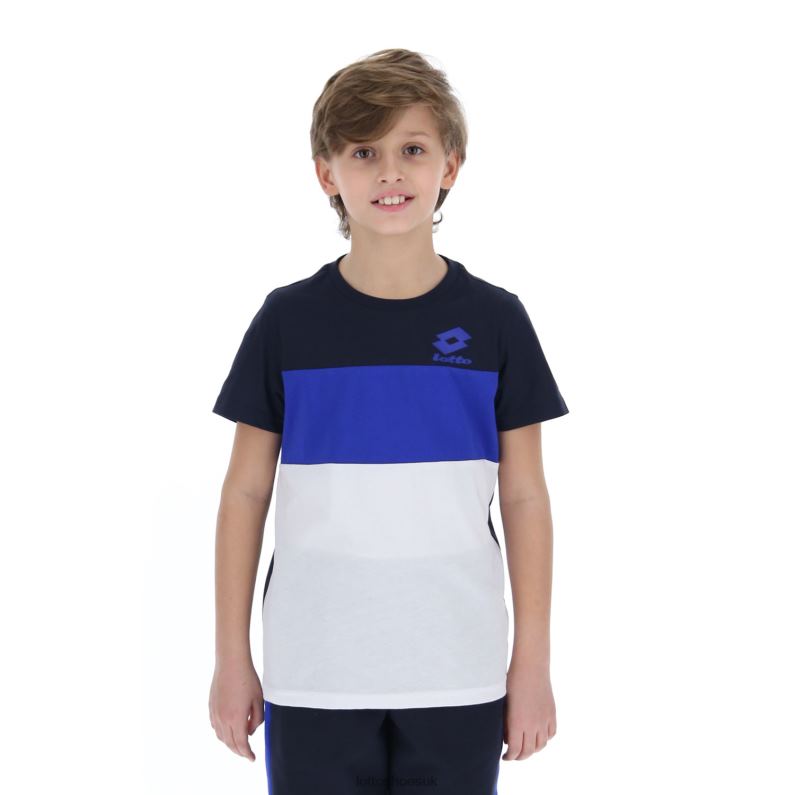 ATHLETICA B III TEE JS Kids 446TN1137 Apparel NAVY BLUE/BRIGHT WHITE Lotto