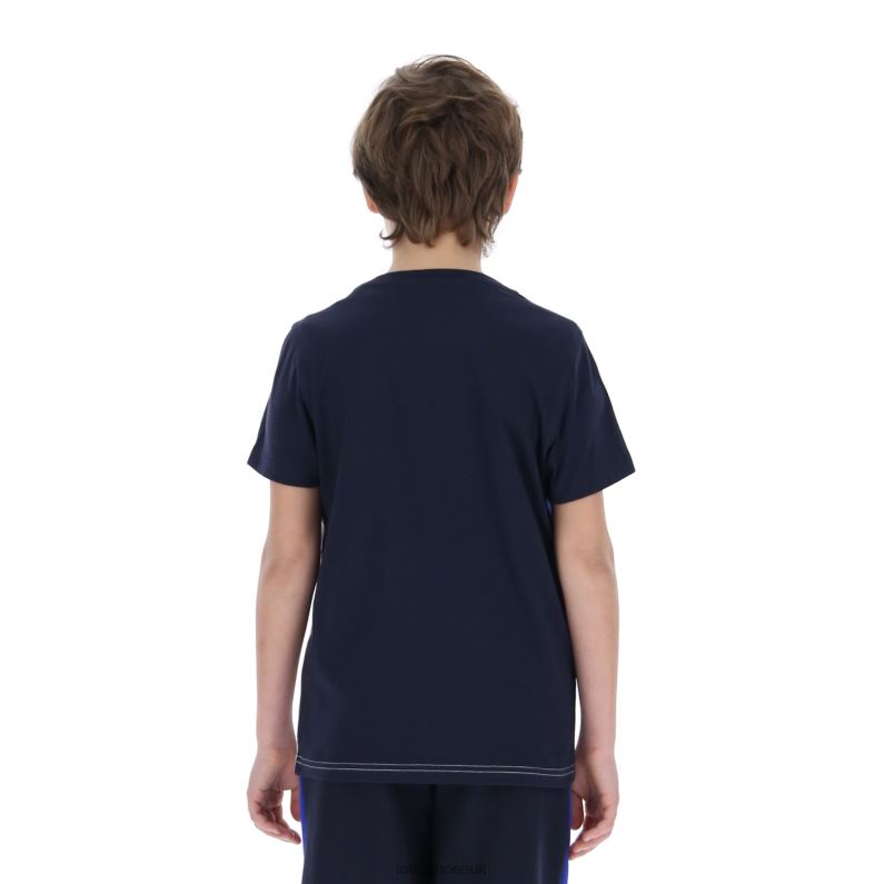 ATHLETICA B III TEE JS Kids 446TN1137 Apparel NAVY BLUE/BRIGHT WHITE Lotto