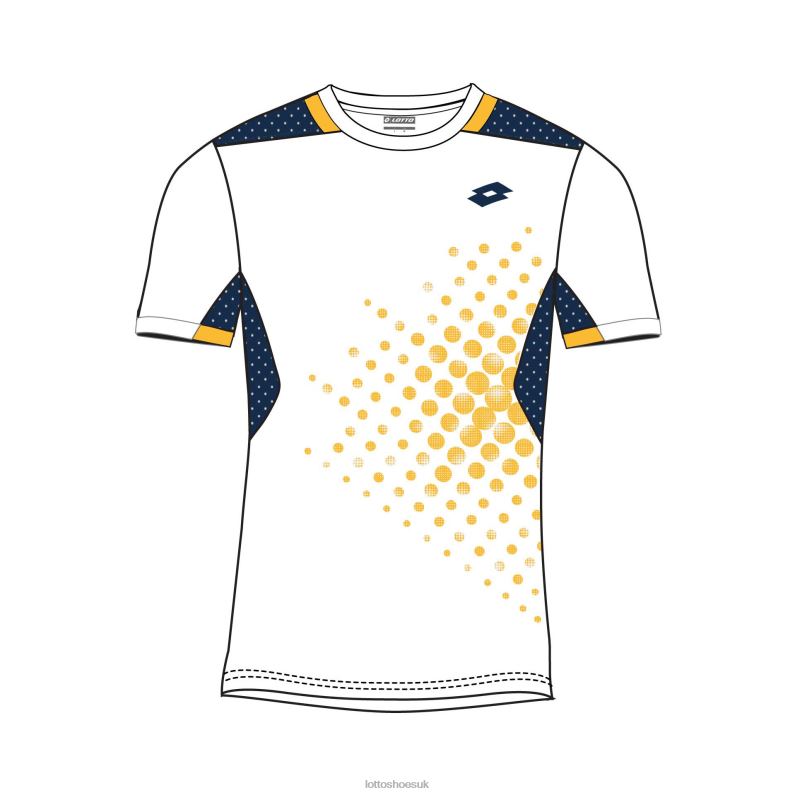 TOP B IV TEE 1 Kids 446TN1161 Apparel BRIGHT WHITE/NAVY BLUE Lotto