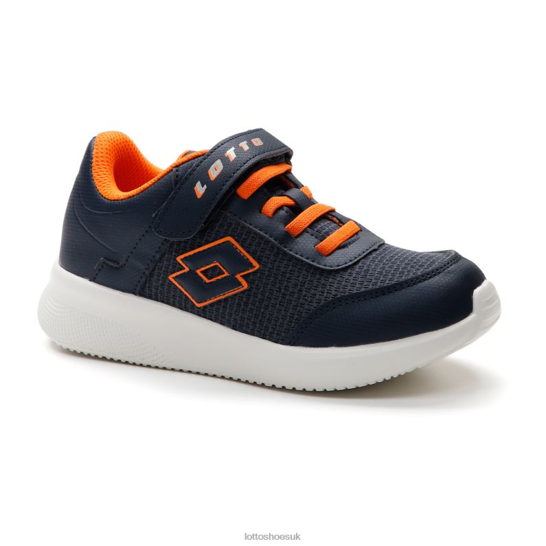 EVOLITE AMF III MLG CL S Kids 446TN1087 Shoes DRESS BLUE/ALL BLACK/RUST ORANGE Lotto