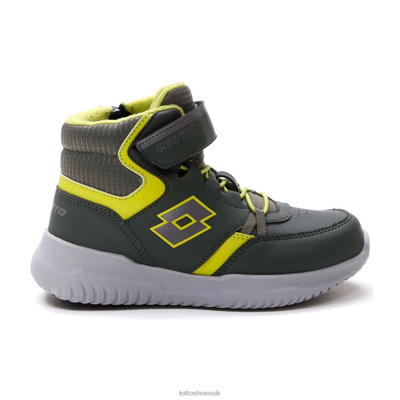 FUGA AMF MID CL SL Kids 446TN1054 Shoes THYME DK GREEN/GRAVITY TITAN/ALL BLACK Lotto