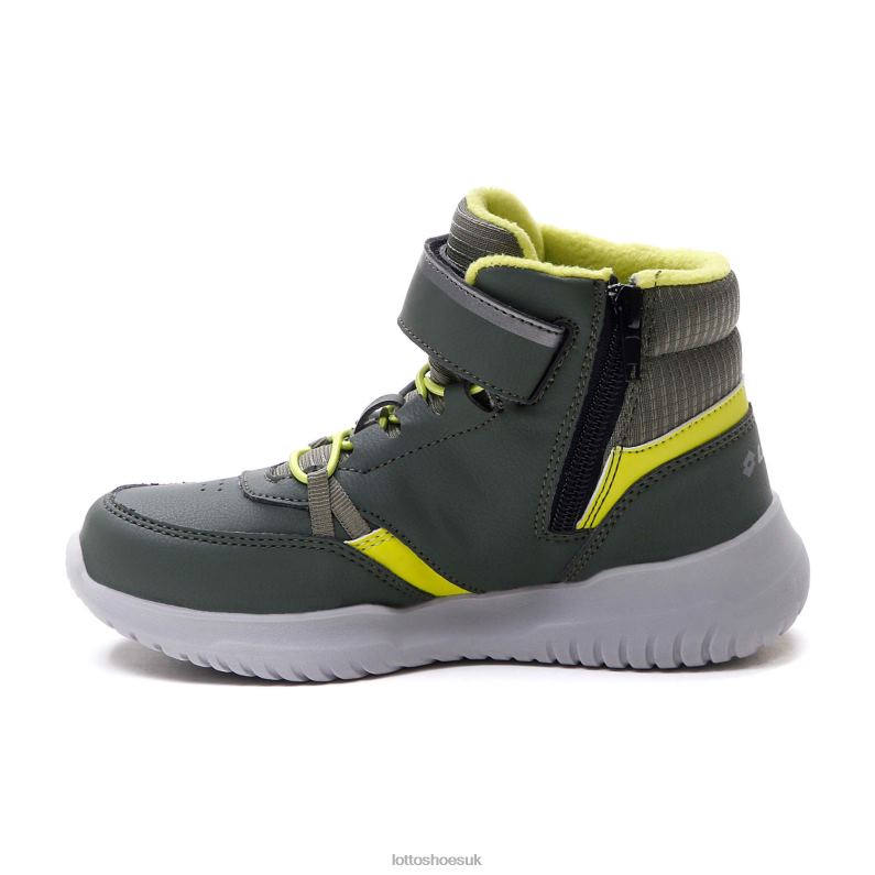 FUGA AMF MID CL SL Kids 446TN1054 Shoes THYME DK GREEN/GRAVITY TITAN/ALL BLACK Lotto