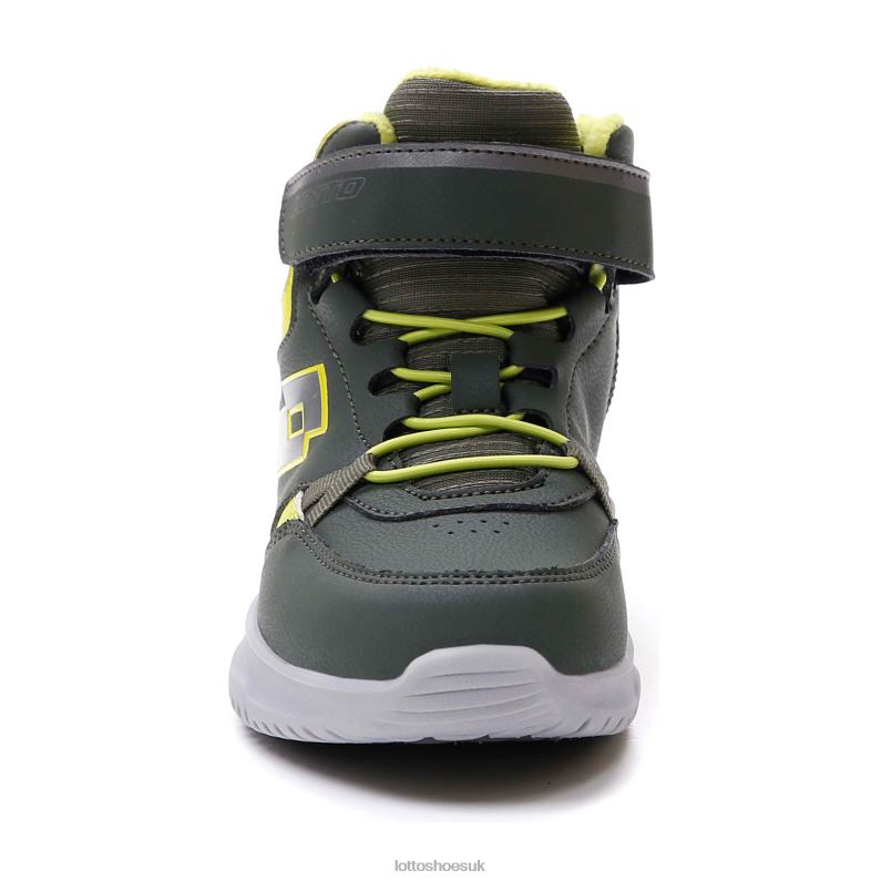 FUGA AMF MID CL SL Kids 446TN1054 Shoes THYME DK GREEN/GRAVITY TITAN/ALL BLACK Lotto