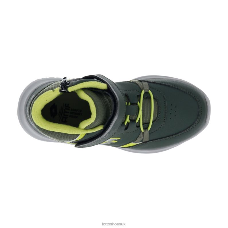 FUGA AMF MID CL SL Kids 446TN1054 Shoes THYME DK GREEN/GRAVITY TITAN/ALL BLACK Lotto