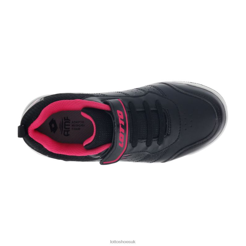 SET ACE AMF XIV CL SL Kids 446TN1073 Shoes ALL BLACK/DYNAMIC FUCHSIA Lotto
