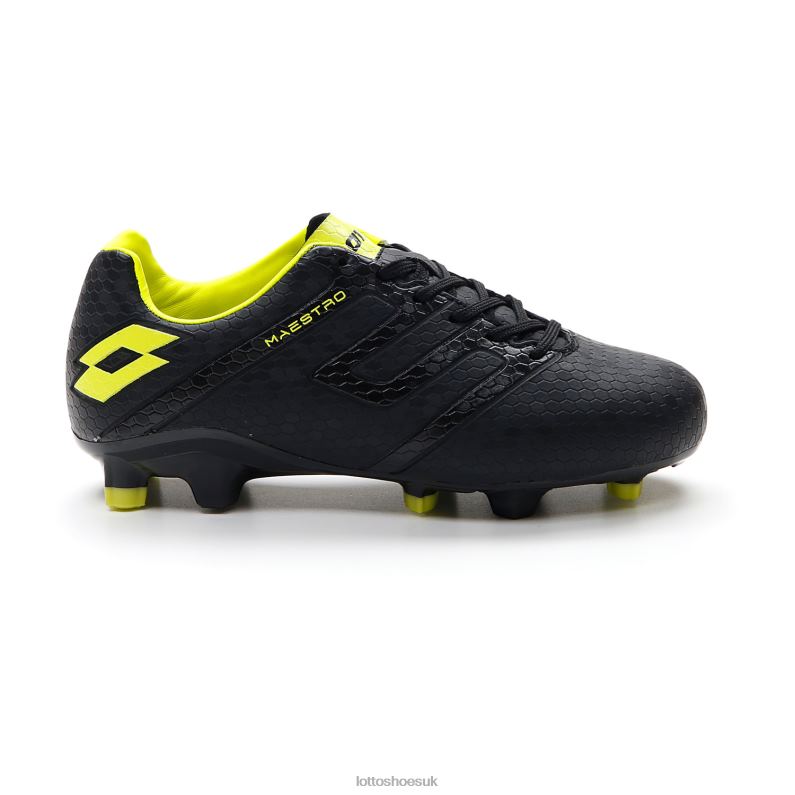 MAESTRO 700 IV FG JR Kids 446TN1103 Shoes ALL BLACK/ACACIA GREEN Lotto