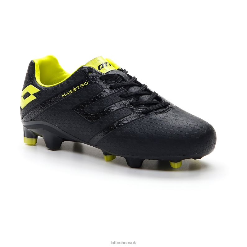 MAESTRO 700 IV FG JR Kids 446TN1103 Shoes ALL BLACK/ACACIA GREEN Lotto