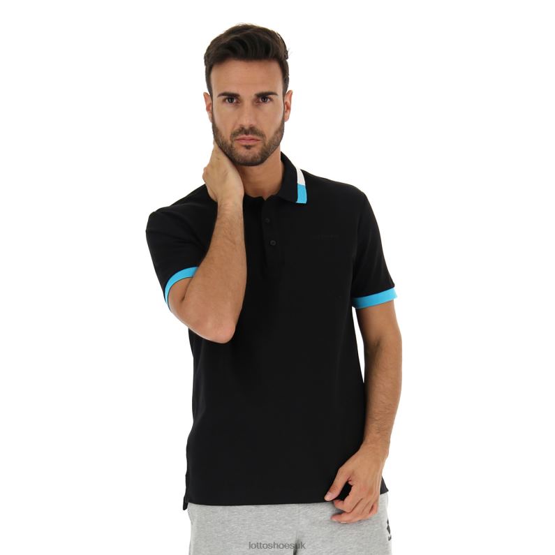 POLO ALASSIO II PQ Man 446TN579 Apparel ALL BLACK Lotto