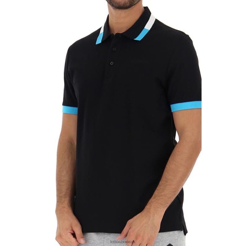 POLO ALASSIO II PQ Man 446TN579 Apparel ALL BLACK Lotto