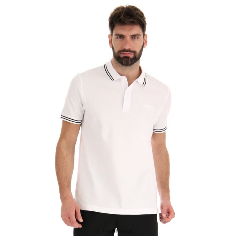POLO CLASSICA Man 446TN556 Apparel BRIGHT WHITE/NAVY BLUE Lotto