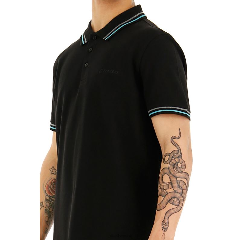 POLO CLASSICA Man 446TN584 Apparel BLACK/BLUE CURACAO Lotto