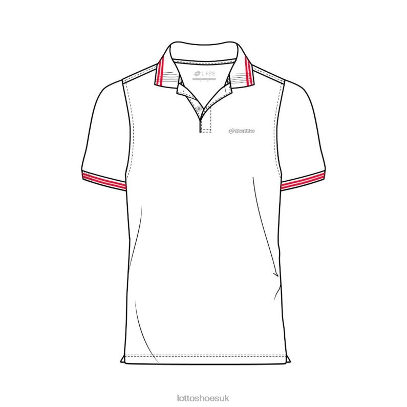POLO CLASSICA Man 446TN593 Apparel BRIGHT WHITE/FLAME RED Lotto