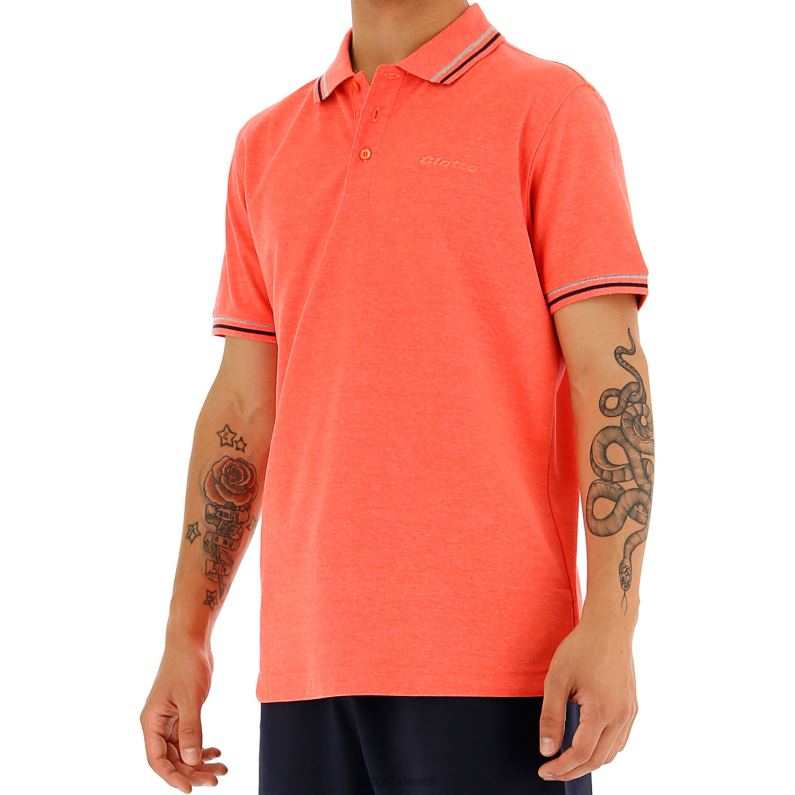 POLO CLASSICA PQ Man 446TN589 Apparel RED FLUO/NAVY BLUE Lotto