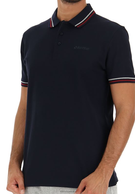 POLO CLASSICA PQ Man 446TN590 Apparel NAVY BLUE/RED SCOOTER Lotto
