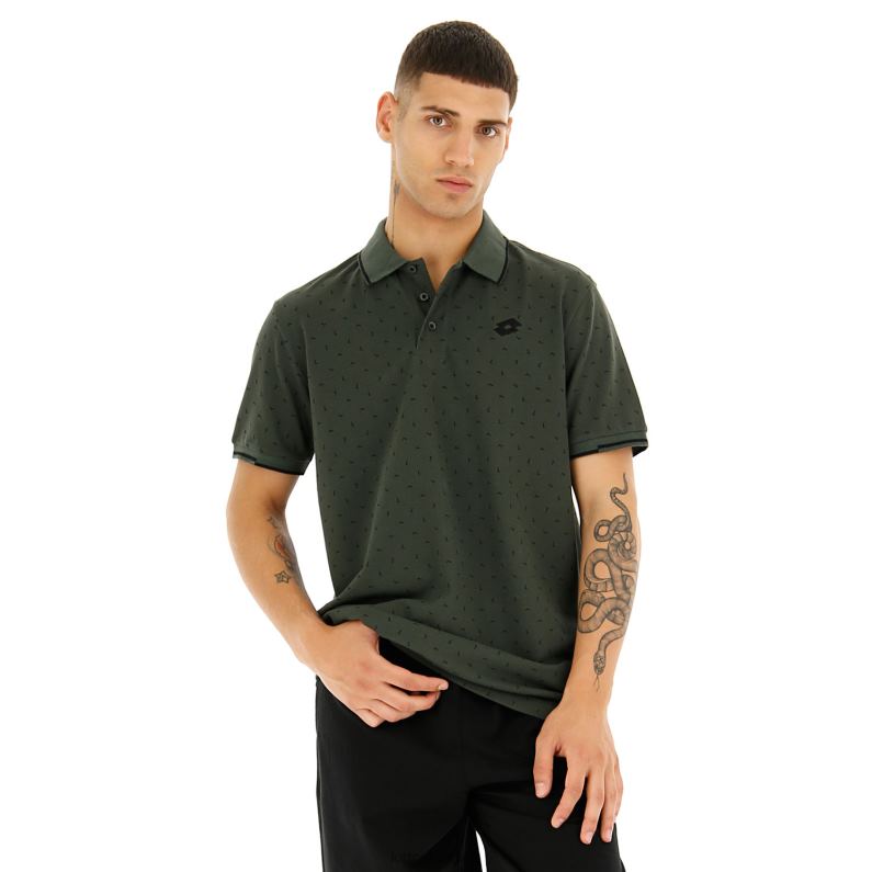 POLO ELBA Man 446TN570 Apparel GREEN RESIN/ALL BLACK Lotto