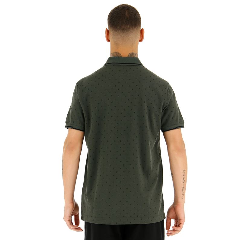 POLO ELBA Man 446TN570 Apparel GREEN RESIN/ALL BLACK Lotto