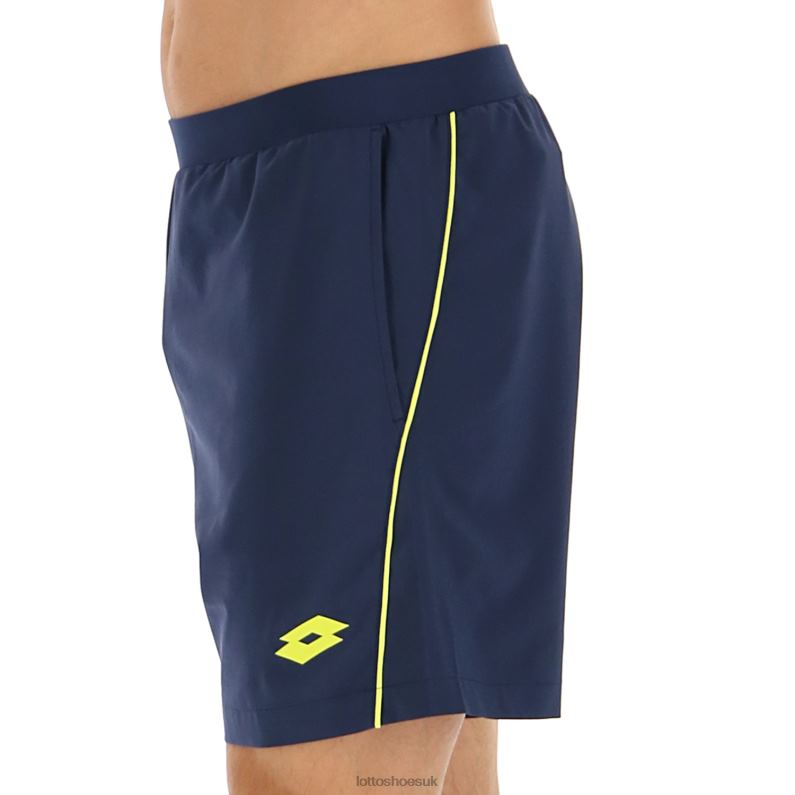 SUPERRAPIDA V SHORT Man 446TN610 Apparel DARK DENIM/ACID YELLOW Lotto