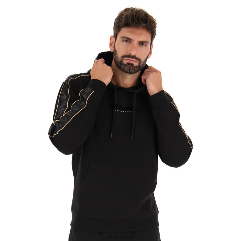 ATHLETICA CLASSIC IV SWEAT HD PL Man 446TN289 Apparel ALL BLACK Lotto