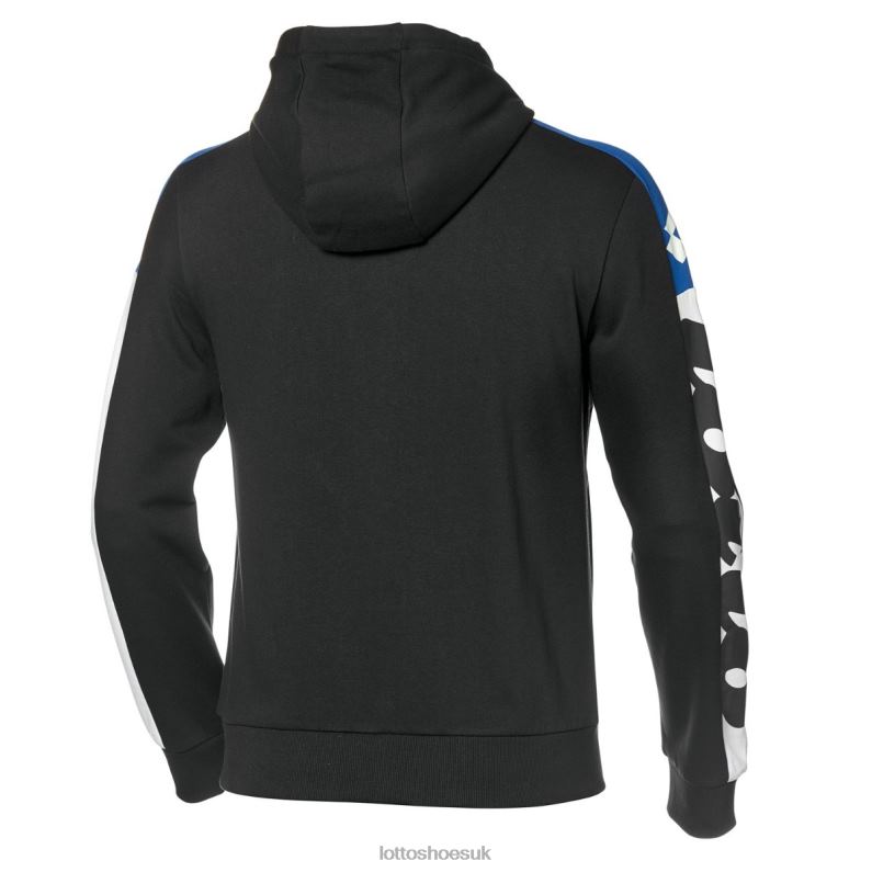 ATHLETICA LG SWEAT FZ HD FL Man 446TN306 Apparel ALL BLACK/PACIFIC BLUE Lotto