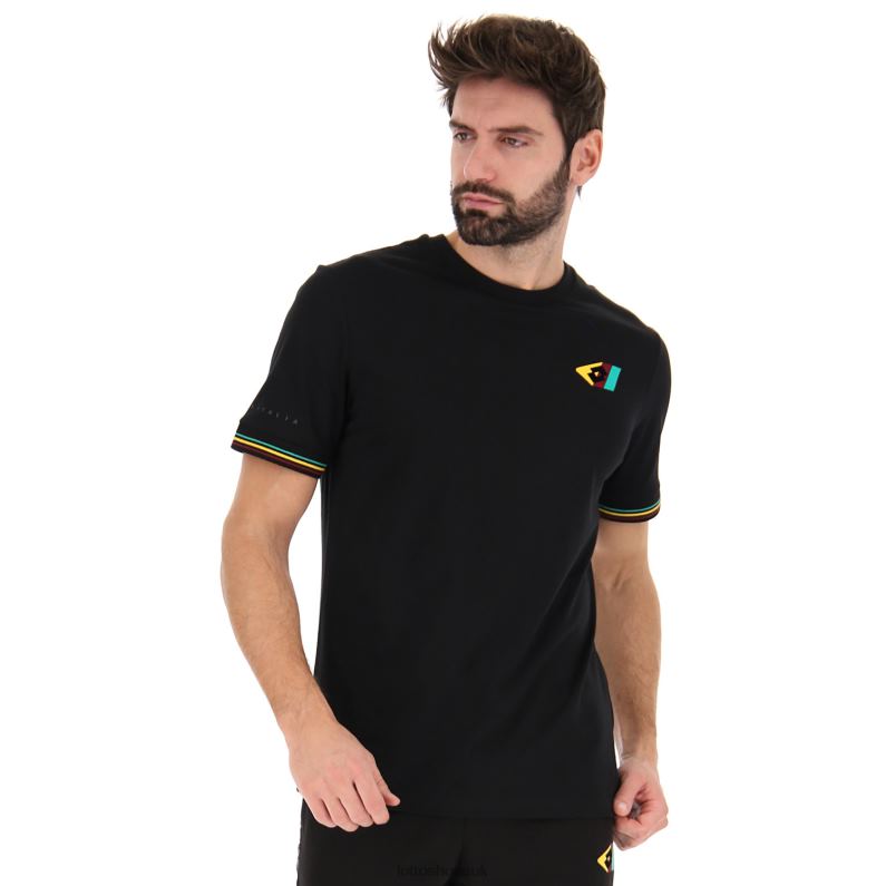 ATHLETICA CLASSIC V TEE Man 446TN388 Apparel ALL BLACK Lotto