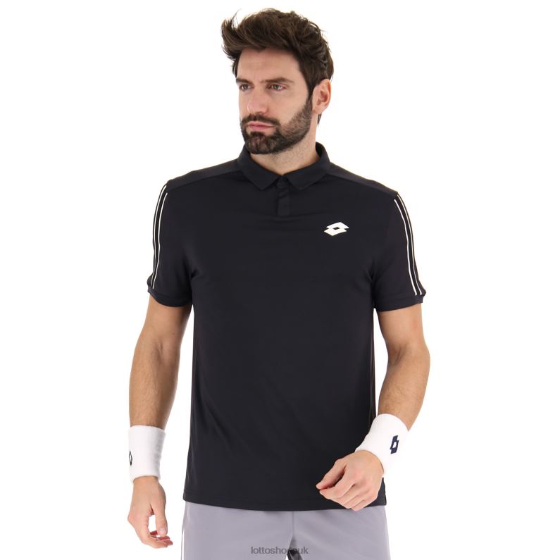 SQUADRA II POLO PL Man 446TN507 Apparel ALL BLACK Lotto