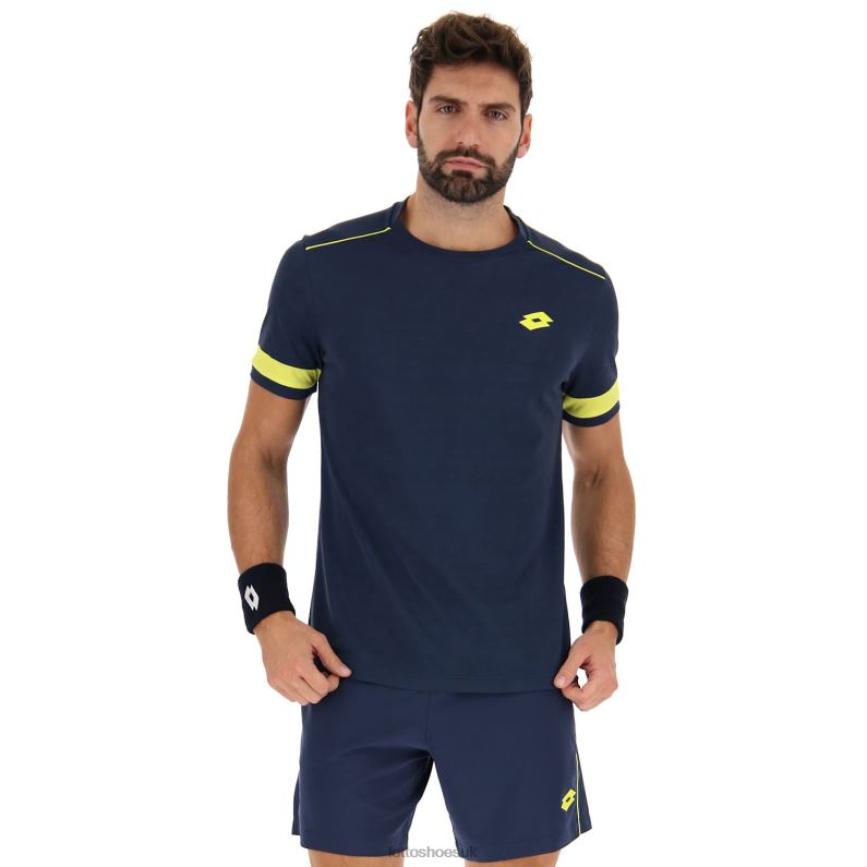 SUPERRAPIDA V TEE Man 446TN484 Apparel DARK DENIM/ACID YELLOW Lotto