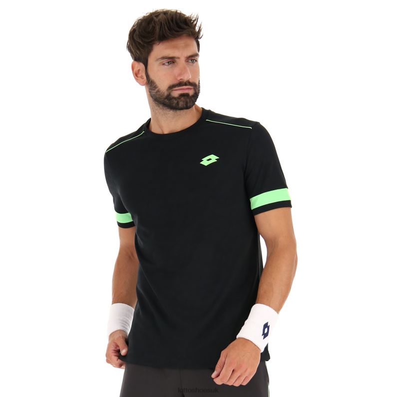SUPERRAPIDA V TEE Man 446TN505 Apparel ALL BLACK/GREEN APPLE NEO Lotto