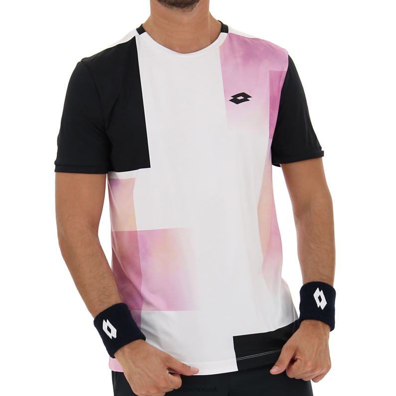 TOP TEN III TEE PRT1 PL Man 446TN516 Apparel BRIGHT WHITE/ALL BLACK Lotto