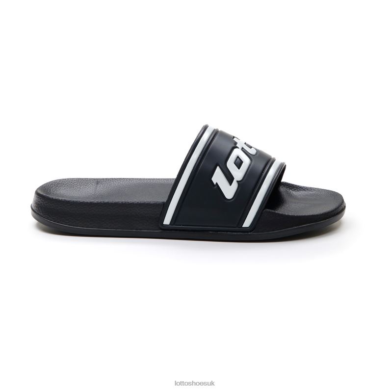 MIDWAY IV SLIDE Man 446TN266 Shoes ALL BLACK/ALL WHITE Lotto