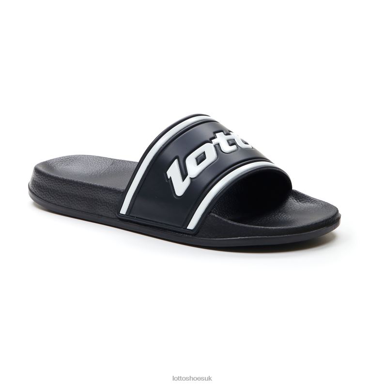 MIDWAY IV SLIDE Man 446TN266 Shoes ALL BLACK/ALL WHITE Lotto