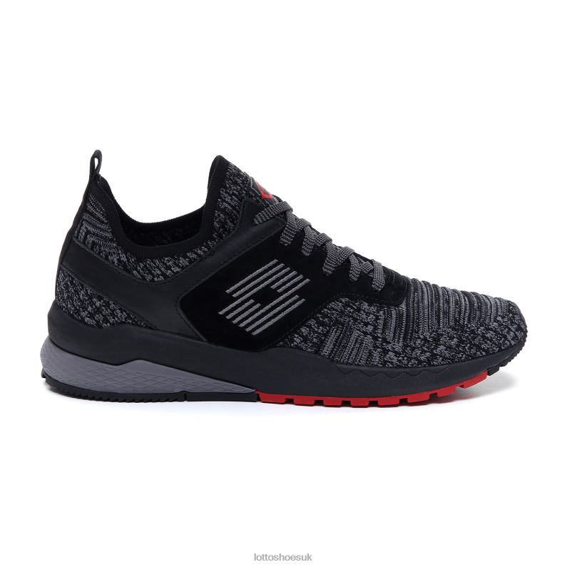 MARATHON KNIT Man 446TN49 Shoes ALL BLACK/LIGHT ASPHALT Lotto