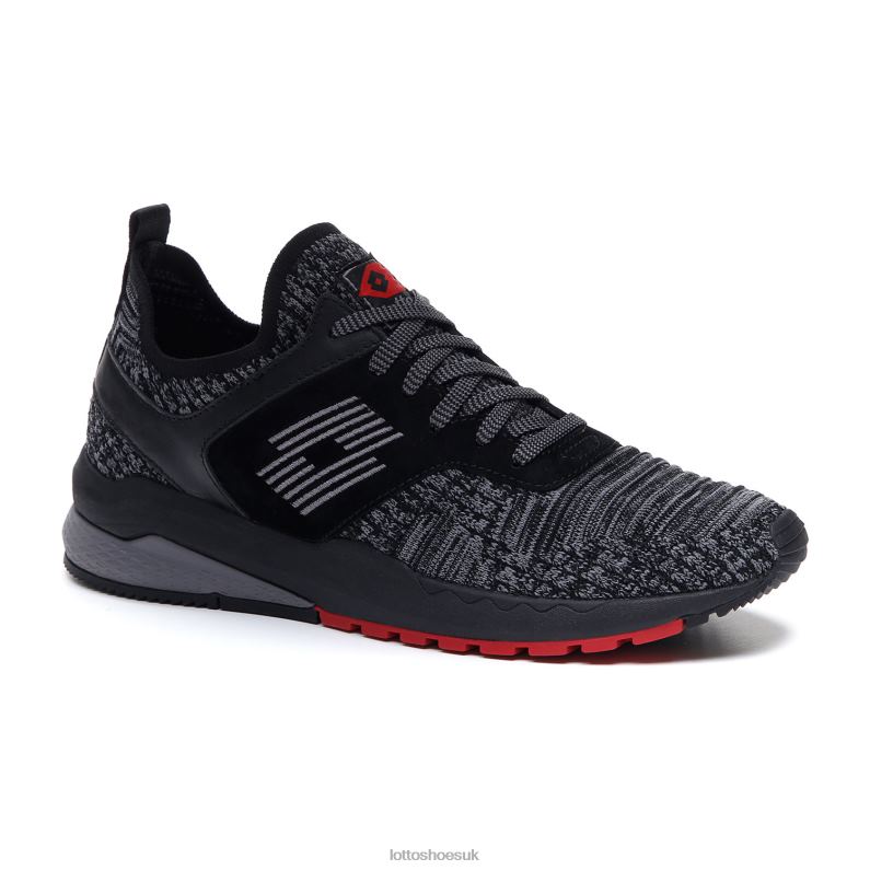 MARATHON KNIT Man 446TN49 Shoes ALL BLACK/LIGHT ASPHALT Lotto
