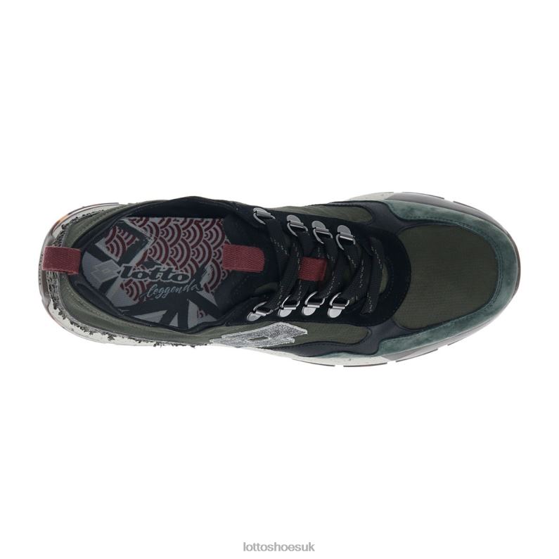 TOKYO SHIBUYA II Man 446TN5 Shoes GRAPE LEAF/ALL BLACK/GREEN RESIN Lotto