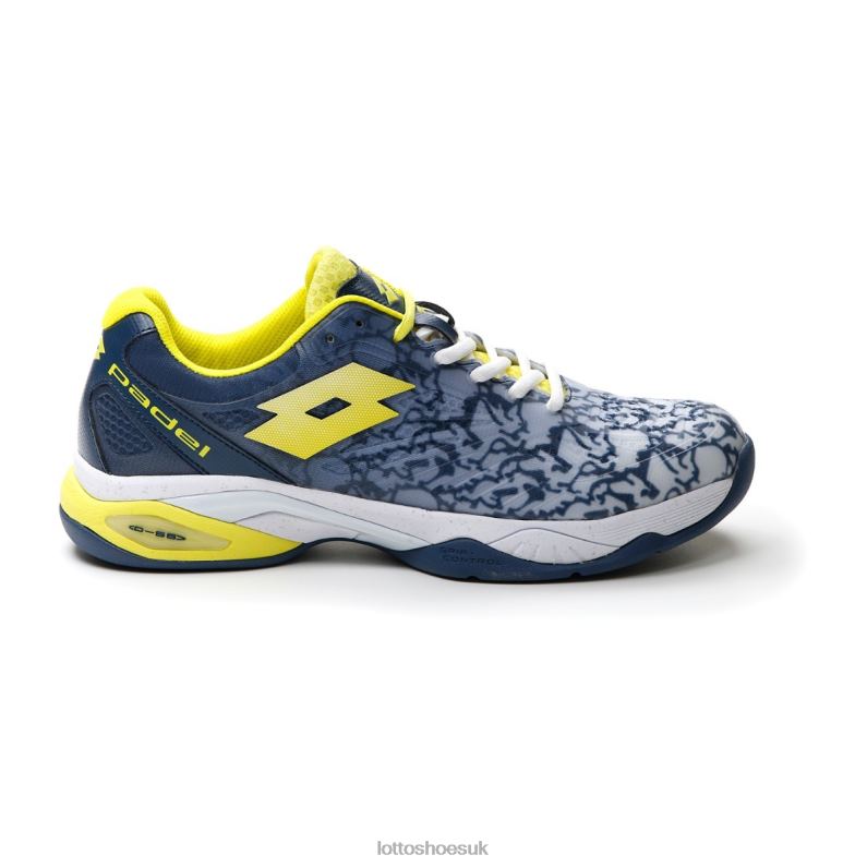 SUPERRAPIDA 200 III Man 446TN205 Shoes ALL WHITE/ACID YELLOW/DARK DENIM Lotto