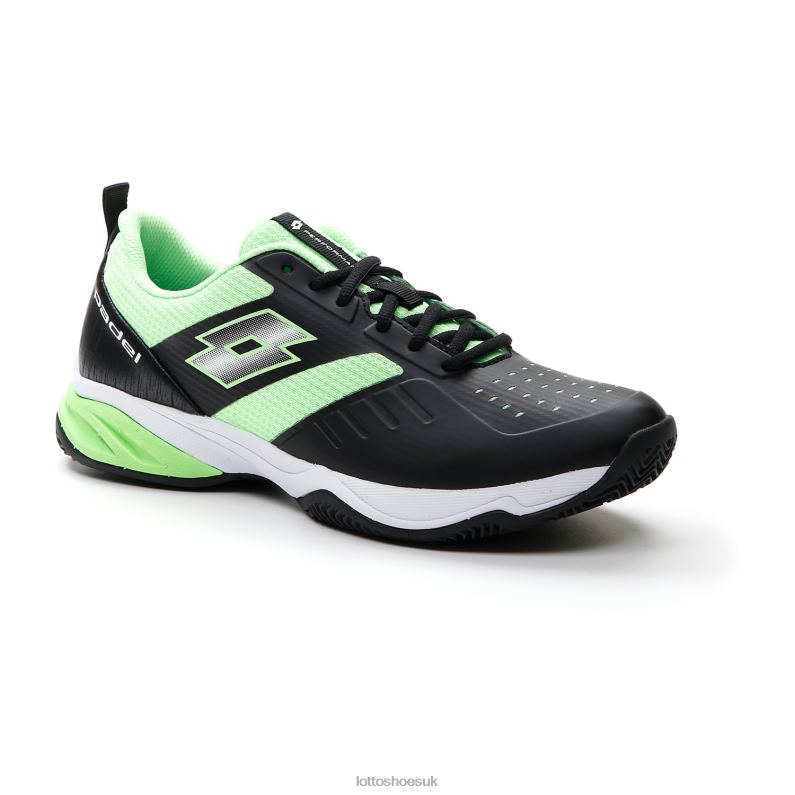 SUPERRAPIDA 400 IV Man 446TN207 Shoes ALL BLACK/GREEN APPLE NEO Lotto