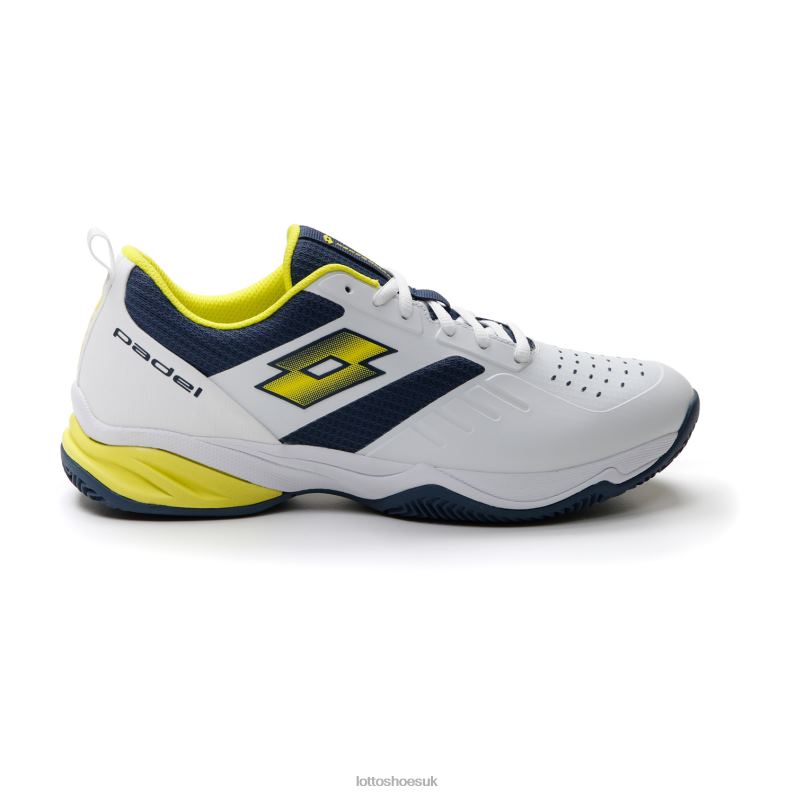 SUPERRAPIDA 400 IV Man 446TN212 Shoes ALL WHITE/ACID YELLOW/DARK DENIM Lotto