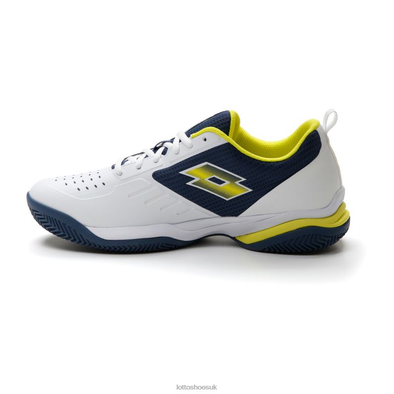 SUPERRAPIDA 400 IV Man 446TN212 Shoes ALL WHITE/ACID YELLOW/DARK DENIM Lotto