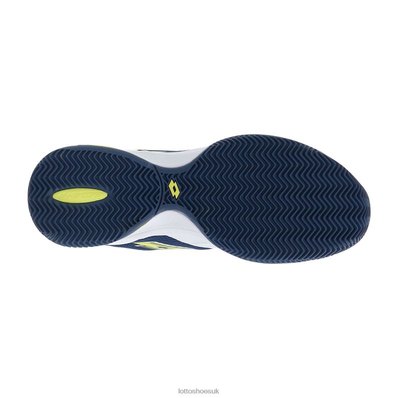 SUPERRAPIDA 400 IV Man 446TN212 Shoes ALL WHITE/ACID YELLOW/DARK DENIM Lotto