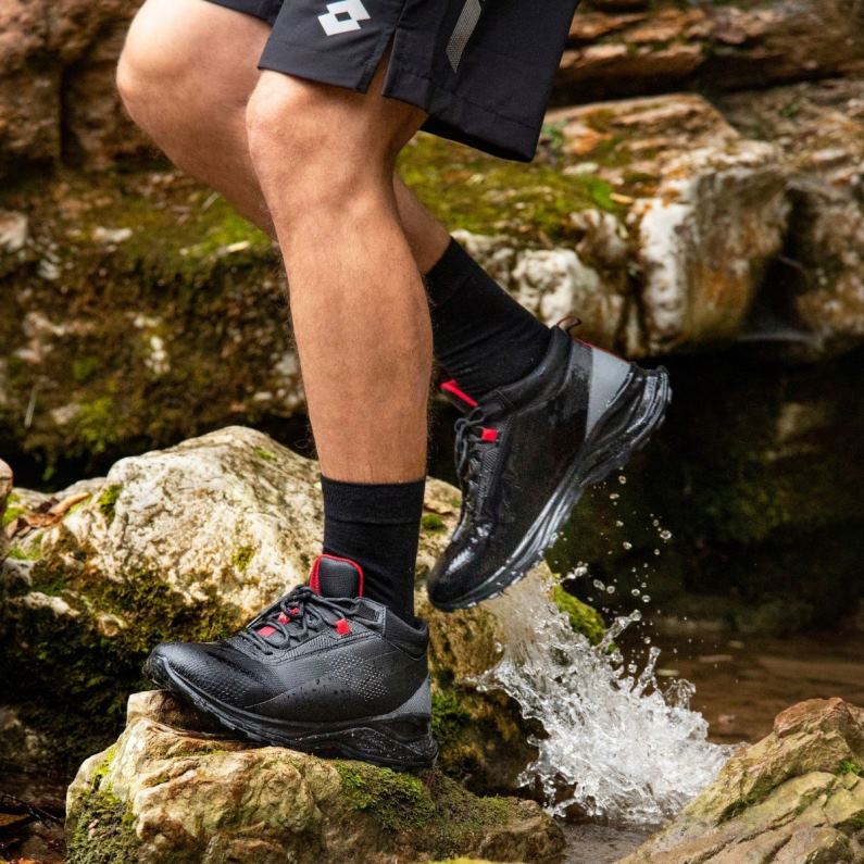 MOONRUN 300 II MID HD Man 446TN239 Shoes ALL BLACK/GRAVITY TITAN Lotto