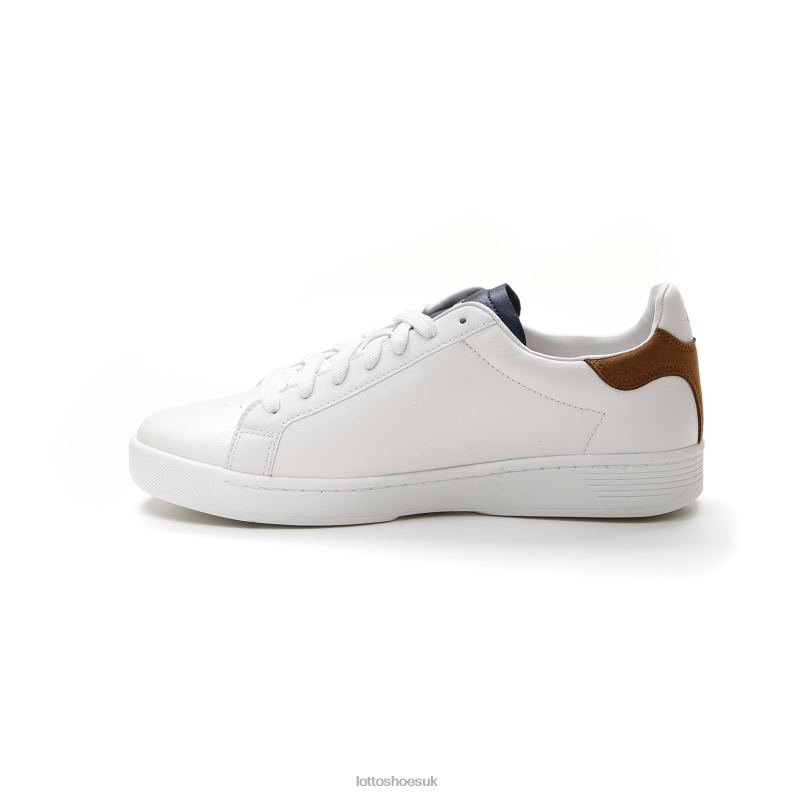 1973 EVO V Man 446TN92 Shoes ALL WHITE/DRESS BLUE/RUBBER BROWN Lotto