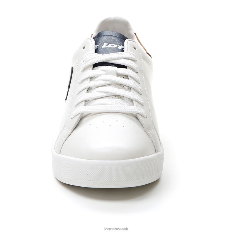 1973 EVO V Man 446TN92 Shoes ALL WHITE/DRESS BLUE/RUBBER BROWN Lotto