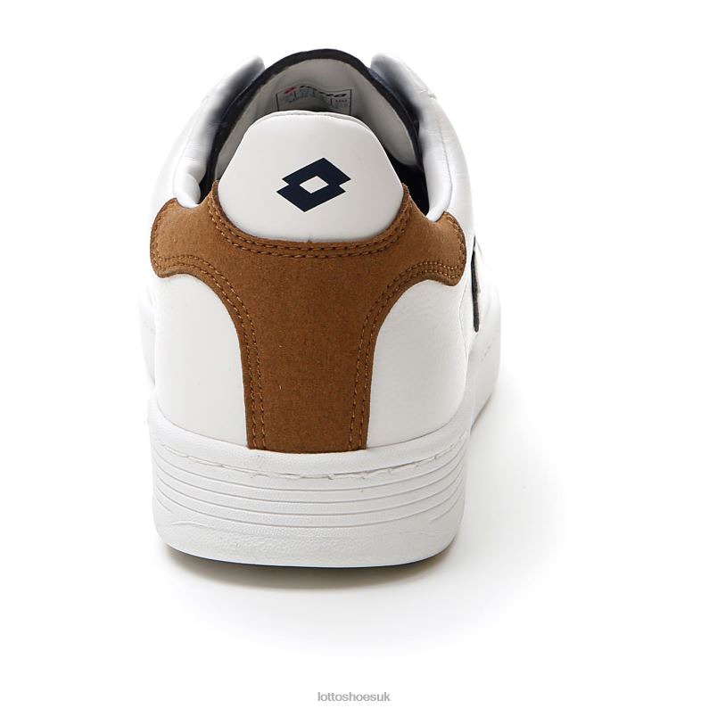 1973 EVO V Man 446TN92 Shoes ALL WHITE/DRESS BLUE/RUBBER BROWN Lotto