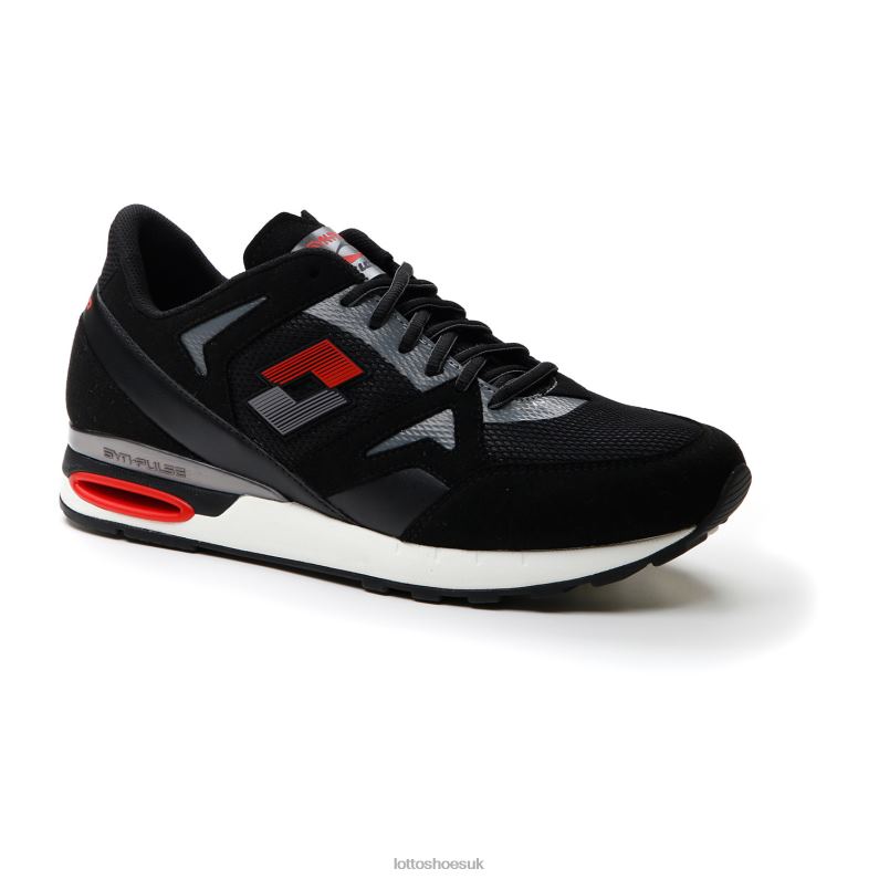 SYNPULSE 93 AMF Man 446TN54 Shoes ALL BLACK/COOL GRAY 11C/FLAME RED Lotto