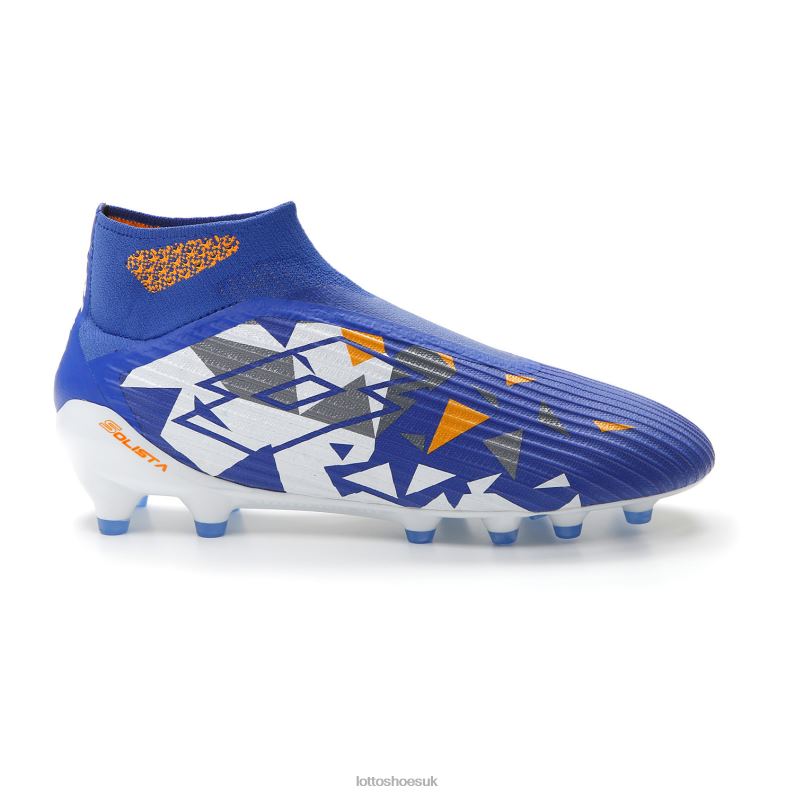 SOLISTA 100 IV GRAVITY FG Man 446TN151 Shoes AMPARO BLUE/ALL WHITE/ORANGE BEAT Lotto