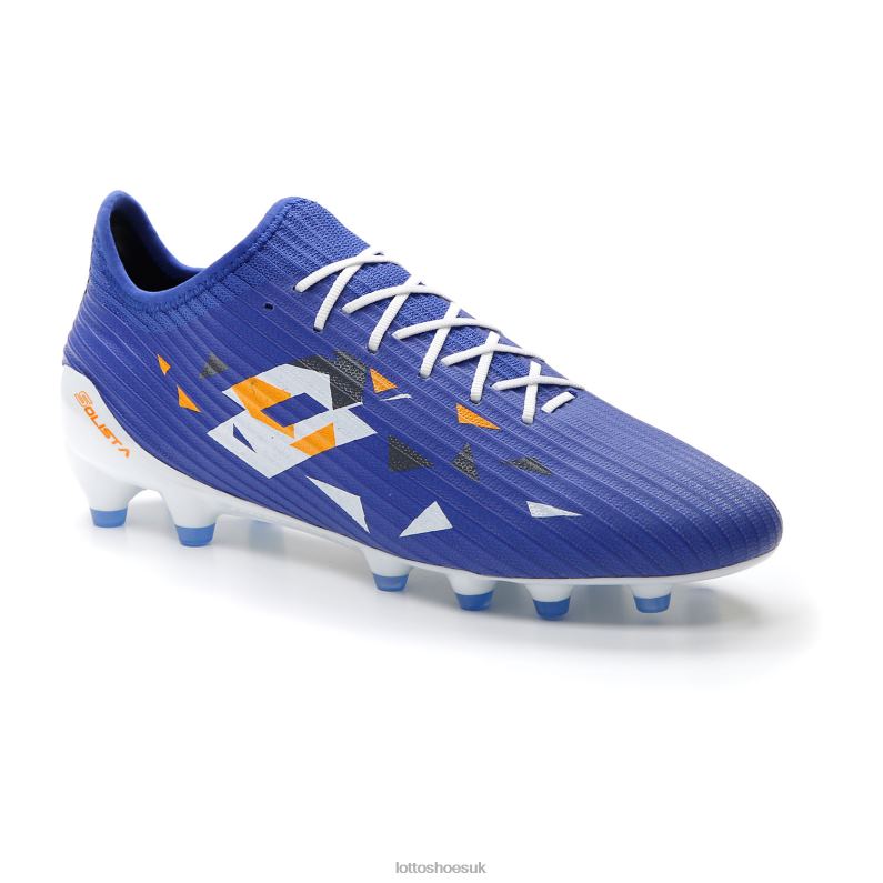 SOLISTA 200 IV FG Man 446TN160 Shoes AMPARO BLUE/ALL WHITE/ORANGE BEAT Lotto