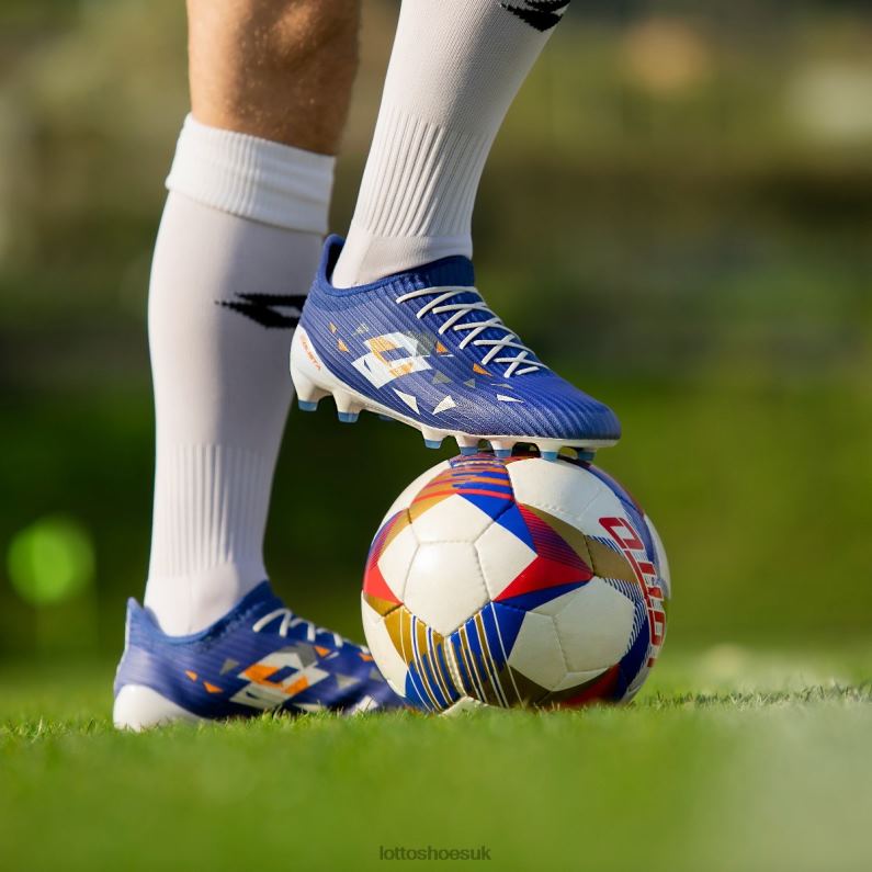 SOLISTA 200 IV FG Man 446TN160 Shoes AMPARO BLUE/ALL WHITE/ORANGE BEAT Lotto