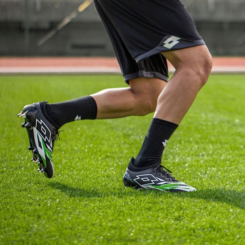 SOLISTA 200 VI SGX Man 446TN156 Shoes ALL BLACK/ALL WHITE/SPRING GREEN Lotto