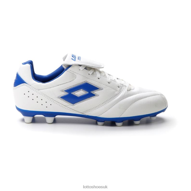 STADIO 200 III FG Man 446TN147 Shoes ALL WHITE/PACIFIC BLUE Lotto