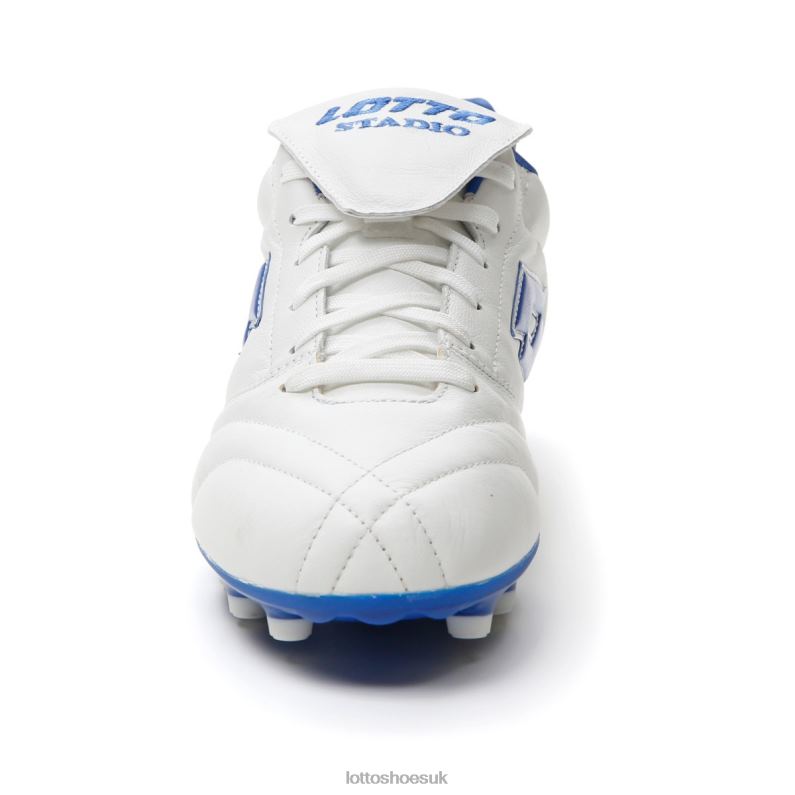 STADIO 200 III FG Man 446TN147 Shoes ALL WHITE/PACIFIC BLUE Lotto