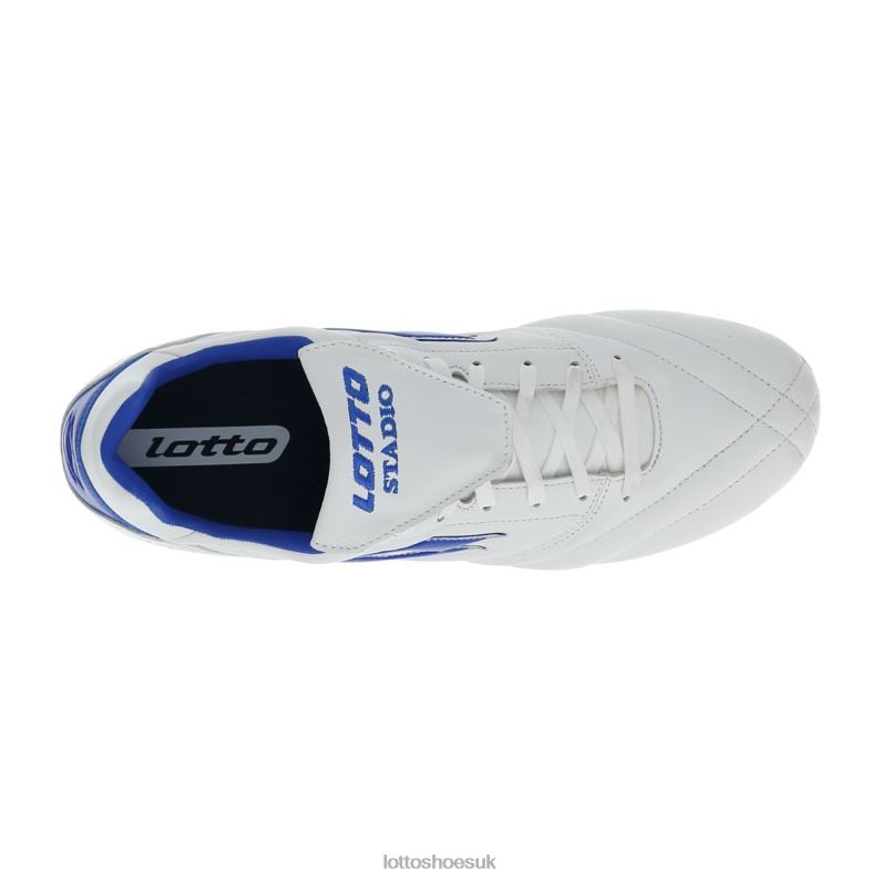 STADIO 200 III FG Man 446TN147 Shoes ALL WHITE/PACIFIC BLUE Lotto